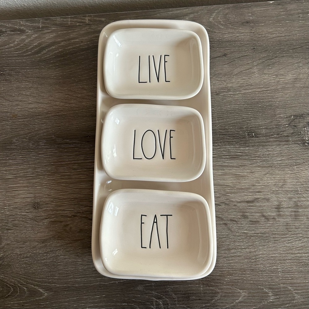 Rae Dunn | Serving Tray Set | Live, Love, Eat